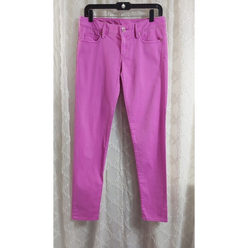 Lilly Pulitzer Worth Skinny Pants Pink Mid Rise Stretch Denim Jeans Size 2